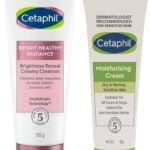 Cetaphil Brightness Reveal Creamy Cleanser - 100 g& Cetaphil Moisturising Cream for Face & Body, Dry to very dry skin, 80 gm - Fast UK Delivery