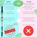 KINDED Mascara Spoolie and Angular Eyebrow Double Sided 2 in 1 Makeup Brush Professional Series for Lashes Curling with Smooth Soft Synthetic Bristles Anti Rust Aluminium Ferrule Wooden Handle Grip - Fast UK Delivery - Image 5