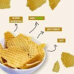 KONFIZ Waffle Chips, Waffle Crisps, Waffle Cookies, Waffle Bites, Waffle Biscuits, Crunchy Waffle 100g (Fun and Light, Crunch in Every bite, Kid-Friendly, Tea time Snack, Dessert Topping) - Fast UK Delivery - Image 4
