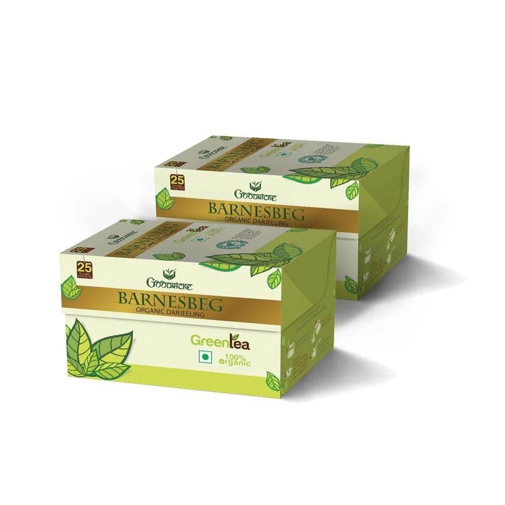 uk51TbjKCZApL-1.jpg GOODRICKE Barnesbeg Organic Darjeeling Green Tea - 25 Tea Bags, (Pack of 2) | 100% Organic & Natural Premium Loose Leaves | Herbal Tea - Fast UK Delivery - Image 1