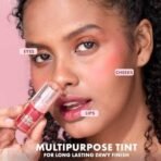 mCaffeine Shades Lip & Cheek Glow Tint | Multipurpose & Blendable | Longlasting Dewy Finish | Hydrating & Nourishing | Highly Pigmented Gel Formula | Lipstick | Blush for Women - Shade: Scarlet | 3 ml - Fast UK Delivery - Image 4