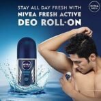 Nivea Fresh Active Deodorant Roll On For Men, 50ml (Pack of 2) - Fast UK Delivery - Image 3