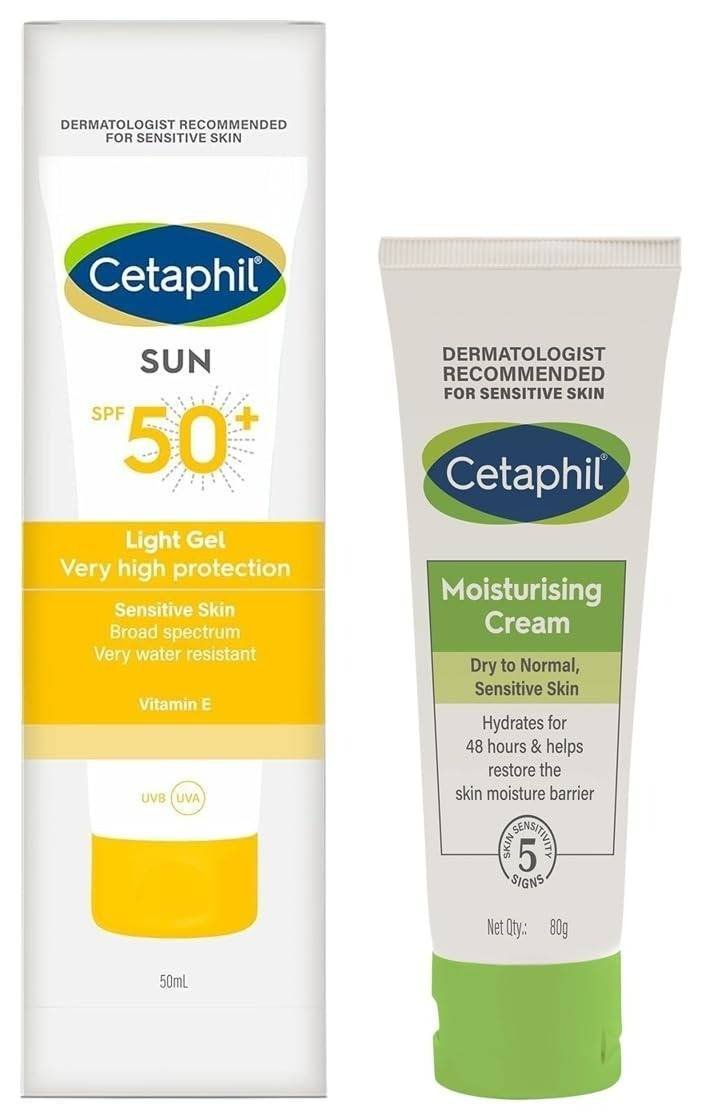 uk51U1TLeGMYL-1-1.jpg Cetaphil Moisturising Cream for Face & Body, Dry to Normal skin, 80 gm Combination Skin Sun Spf 50 Sunscreen, Very High Protection Light Gel, Water Resistant, Vitamin E, 50 Ml, Pack Of 1 - Fast UK Delivery - Image 1