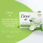 Dove Fresh Beauty Bar (pack of 12) 75g each for Hydrated Skin with Cucumber & Green Tea Leaves scent - Fast UK Delivery - Image 5