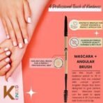 KINDED Mascara Spoolie and Angular Eyebrow Double Sided 2 in 1 Makeup Brush Professional Series for Lashes Curling with Smooth Soft Synthetic Bristles Anti Rust Aluminium Ferrule Wooden Handle Grip - Fast UK Delivery - Image 4