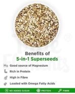 True Elements Mixed Seeds for Eating - 5 in 1 Seeds Mix 250gm | Edible Seeds | Healthy Seed Snacks | 100% Natural and Roasted Seeds | Fibre Rich Seeds | Mix of Pumpkin, Watermelon, Sunflower, Chia & Flax (Pack of 1) | High in Protein - Fast UK Delivery - Image 4
