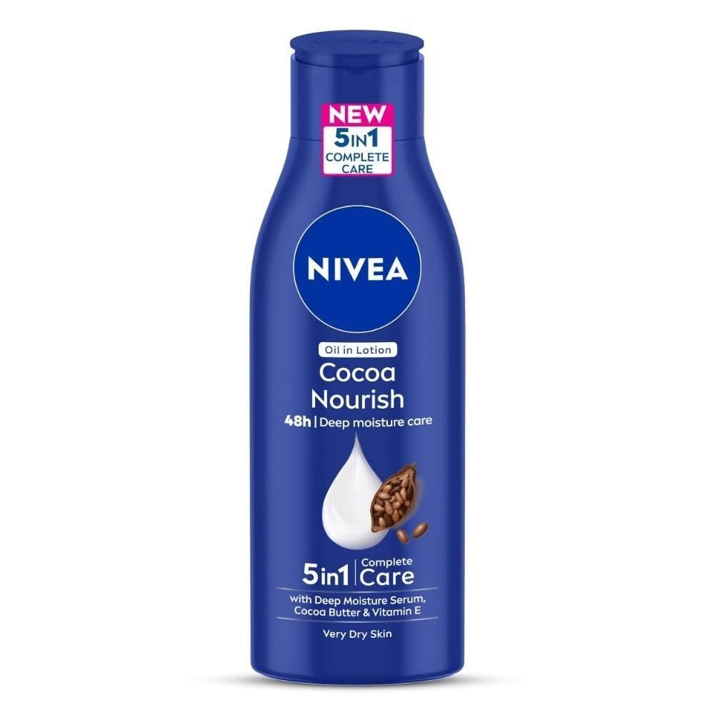 uk51VCw4lYmBL-1-1.jpg NIVEA Cocoa Nourish 200ml Body Lotion with Deep Moisture Serum| 48 H Moisturization | With Cocoa Butter & Coconut Oil | Non Greasy & Healthy Looking Skin |For Very Dry Skin - Fast UK Delivery - Image 1