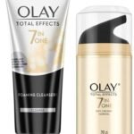 Olay Day Cream Total Effects 7 in 1, Anti-Ageing Moisturiser, 20g & Olay Face Wash Total Effects 7 in 1 Exfoliating Cleanser, 100g - Fast UK Delivery