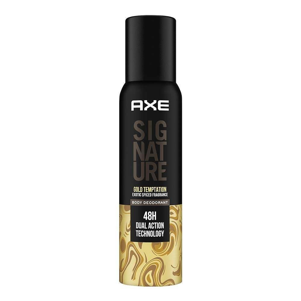 uk51VTnvUWBL-1.jpg Axe Signature Gold Temptation Long Lasting No Gas Deodorant Bodyspray Perfume For Men, 154 ml - Fast UK Delivery - Image 1
