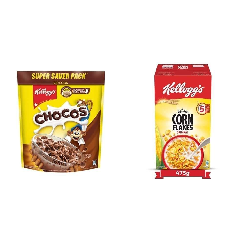 uk51VetgsSykL-1-1.jpg Kellogg's Combo, Kellogg's Chocos, High in Protein, B Vitamins, Calcium And Iron, 1.2kg Pack and Kellogg's Corn Flakes Original, 475g - Fast UK Delivery - Image 1