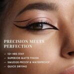 mCaffeine Shades Intense Ink Waterproof Eyeliner | 12 Hrs+ Intense Matte Stay | Flexi Tip Brush For One Stroke Precise Application | Makeup Beauty Eye liner | Quick Drying, Smudge-proof,Long Lasting, Black Eyeliner - 3.5ml - Fast UK Delivery - Image 4