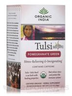 Organic India Tulsi Green Tea - Pomegranate, 18 Bags - Fast UK Delivery - Image 2