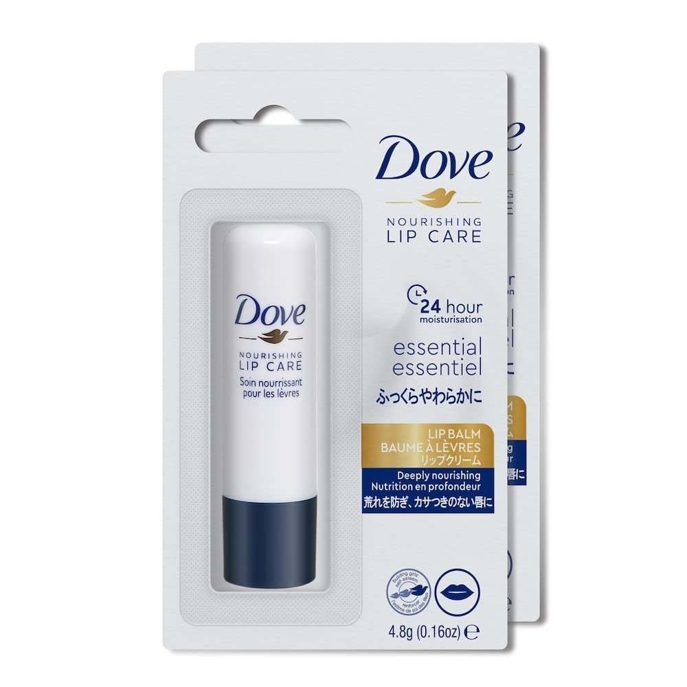 uk51XDuYnX8L-1.jpg Dove Essential Nourishing Lip Care Balm, 24 hours Hydration, 4.8g (Pack of 2) - Fast UK Delivery - Image 1