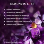 Just Herbs Amethyst Aura Attar Roll On Perfume | Premium Ittar Gifts | 18+ Hour Long Lasting Fragrance with Floral Moss, Musk Sandalwood for Men and Women 10ml - Fast UK Delivery - Image 4