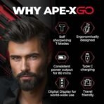 Beardo Apex Go Trimmer for Men - 80-Min Run Time - Powerful 5500 RPM motor - Compact Travel-Friendly Design - Self-Sharpening Blades, 3 Comb Attachments, Type-C Charging, Digital Display | Gift For Brother & Friends - Fast UK Delivery - Image 4