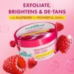 mCaffeine Brightening Raspberry Body Scrub | Tan Removal | AHAs - Lactic & Glycolic Acid, Niacinamide | Vitamin C Rich for Brighter, Soft Skin | Remove Dry, Dead Skin | Fruity Berries Aroma - 175g - Fast UK Delivery - Image 3