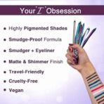 Hilary Rhoda Play n Blend Gel Eyeliner | One Stroke Application | Highly Pigmented | Matte & Shimmer Finish | 2 in 1 Smudger + Eyeliner | Butter Smooth Texture | 1.5g - (Purple Drama | Shade 12) - Fast UK Delivery - Image 5