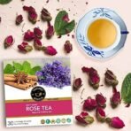 TEACURRY Rose Petal Tea Bags - 15 Rose Tea Bags | Helps Boosts Digestion, Lose Weight, Relieves Anxiety, Increases Skin Glow | Green Tea With Rose Flavor | Rose Tea For Weight Loss - Fast UK Delivery - Image 4