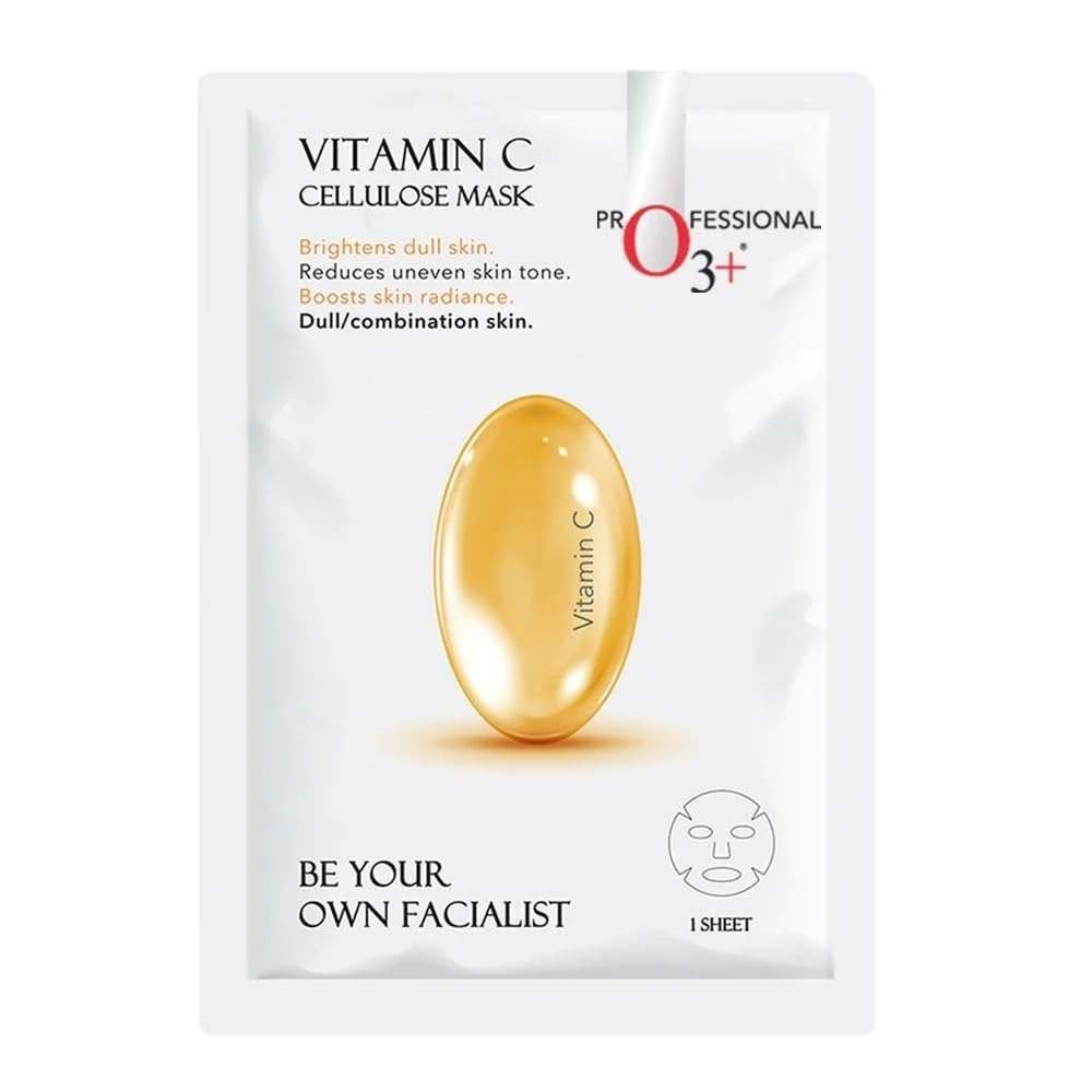 uk51XoO-fh2PL-1-1.jpg O3+ Facialist Vitamin C Cellulose Face Sheet Mask 30g for Pigmentation and Uneven Skin | Suitable for Men and Women - Fast UK Delivery - Image 1