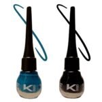 KINDED Eye Liner Liquid Waterproof Smudgeproof Longlasting Insta Bold Look Intense Colour Pigments Quick Drying Eyeliner Combo (5 ml each, Matte Finish, Midnight Black & Teal Green) - Fast UK Delivery