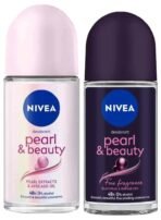 Nivea Women Deodorant Roll On, Pearl & Beauty Fine Fragrance For Fragrant Smooth & Beautiful Underarm Skin, 50ml&NIVEA Deodorant Roll On, Pearl & Beauty For Women 50ml - Fast UK Delivery