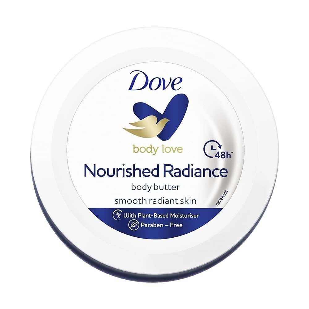uk51YwwN53nVL-1-1.jpg Dove Body Love Nourished Radiance Body Butter Paraben Free, 48hrs Moisturisation with Plant Based moisturiser Soft Radiant Skin 235g - Fast UK Delivery - Image 1