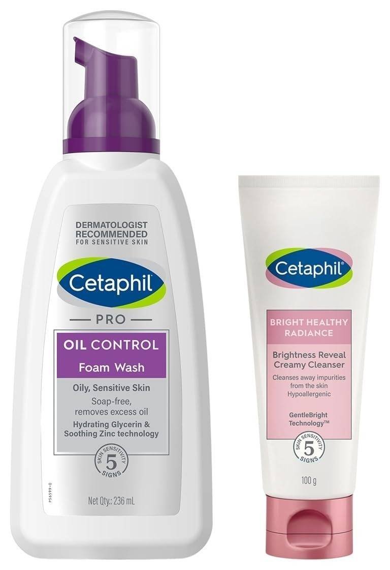 uk51YzCzuuEL-1.jpg Cetaphil Brightness Reveal Creamy Cleanser - 100 g Brightening Face Wash for Uneven Skin Tone Niacinamide Sea Daffodil Fragrance Free PRO Oil Control Foam Face Wash for Acne & Oily Prone Skin 236ml - Fast UK Delivery - Image 1