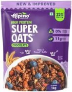 ALPINO High Protein Super Rolled Oats Chocolate 1kg - Rolled Oats, Natural Peanut Butter & Cocoa Powder Protein, No Added Sugar & Salt, Gluten Free As Seen on Shark Tank India - Fast UK Delivery - Image 2