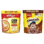 Kellogg's Combo, Kellogg's Corn Flakes Original, Breakfast Cereal, 875gms Pack and Kellogg's Chocos, High in Protein, B Vitamins, Calcium And Iron, 1.2kg Pack - Fast UK Delivery - Image 2