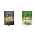 Happilo Premium Authentic Chia Seeds 250g, Diet Food for Weight Management, Rich in Fiber and Omega 3, Healthy Breakfast Snack & HappiloPremium Roasted Lightly Salted Pumpkin Seeds, 200g - Fast UK Delivery