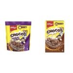 Kellogg's Combo, Kellogg's Chocos Moons and Stars 1.2 kg Pouch and Kellogg's Chocos, High in Protein, B Vitamins, Calcium and Iron, 700g - Fast UK Delivery