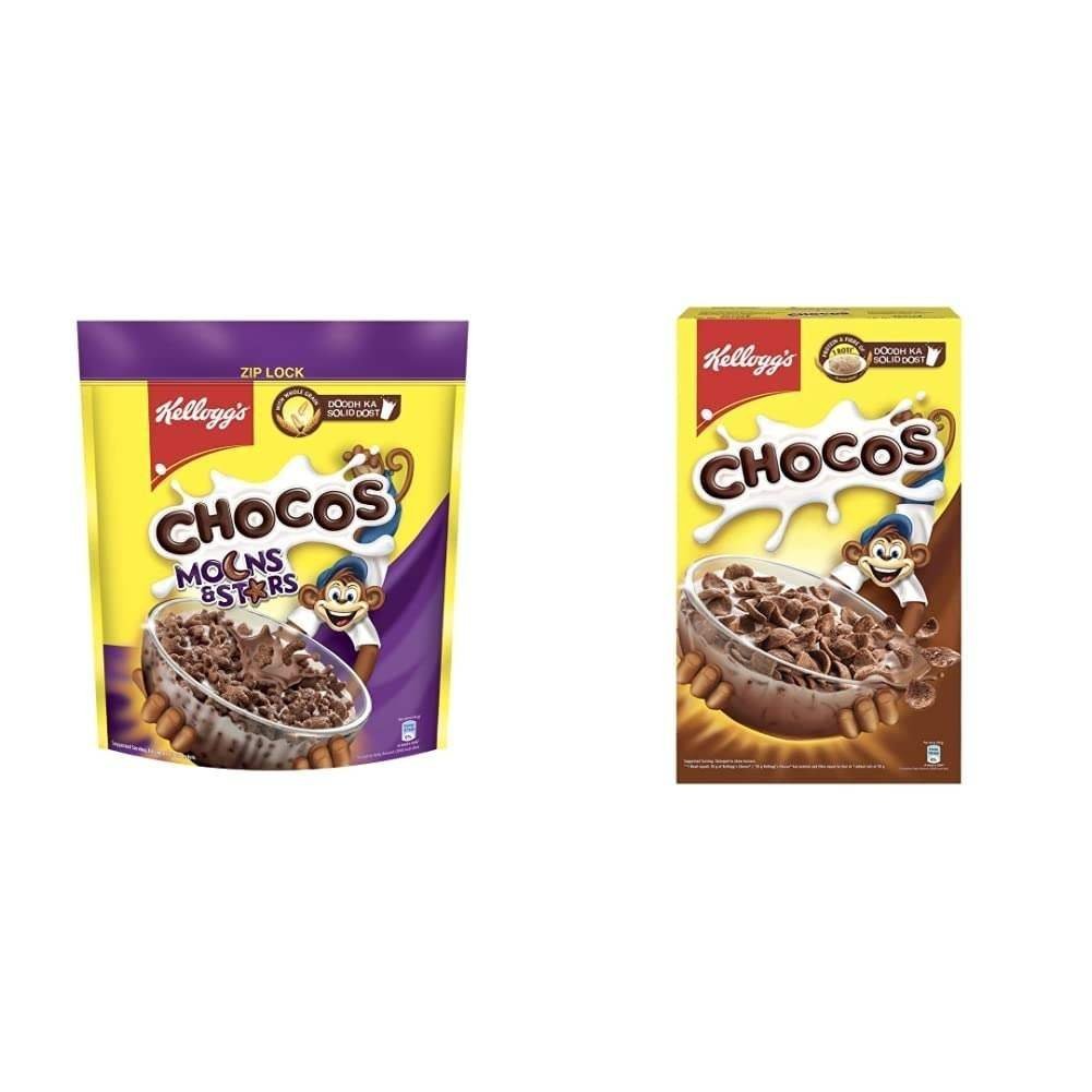 uk51ZQTh8CxYL-1-1.jpg Kellogg's Combo, Kellogg's Chocos Moons and Stars 1.2 kg Pouch and Kellogg's Chocos, High in Protein, B Vitamins, Calcium and Iron, 700g - Fast UK Delivery - Image 1