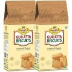 Dhampure Speciality Gur Jaggery Atta Cookies Biscuit, 400Grams (2 X 200G) | Healthy Snacks - Fast UK Delivery - Image 2