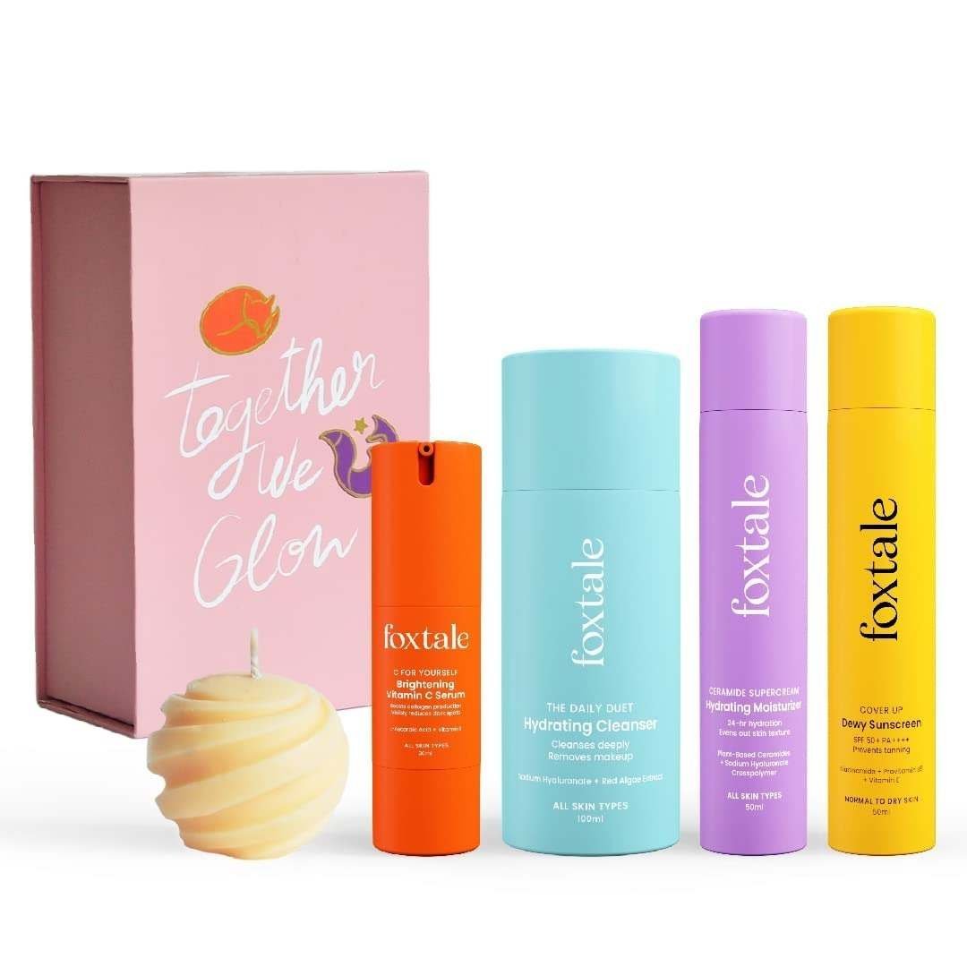 uk51ZZ3s20KaL-1-1.jpg Foxtale All The Glow You Need Gift Box | Daily Skincare combo | Special gift for sister | Gift for wife | Gift for Girlfriend - Fast UK Delivery - Image 1