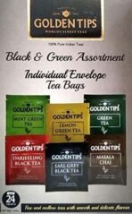 Golden Tips-Tea Bags 100% Pure Indian Black & Green Assortment Individual Tea Bags | 24 Tea Bags | 48 Grams - Fast UK Delivery - Image 2