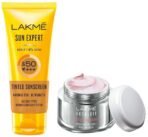 LAKME Sun Expert Tinted Sunscreen For Dry Skin Type 50 Spf, 100 G & Absolute Perfect Radiance Brightening Day CreMe (Cream) With Niacinamide & Micro Crystals 50G Pack of 2 - Fast UK Delivery