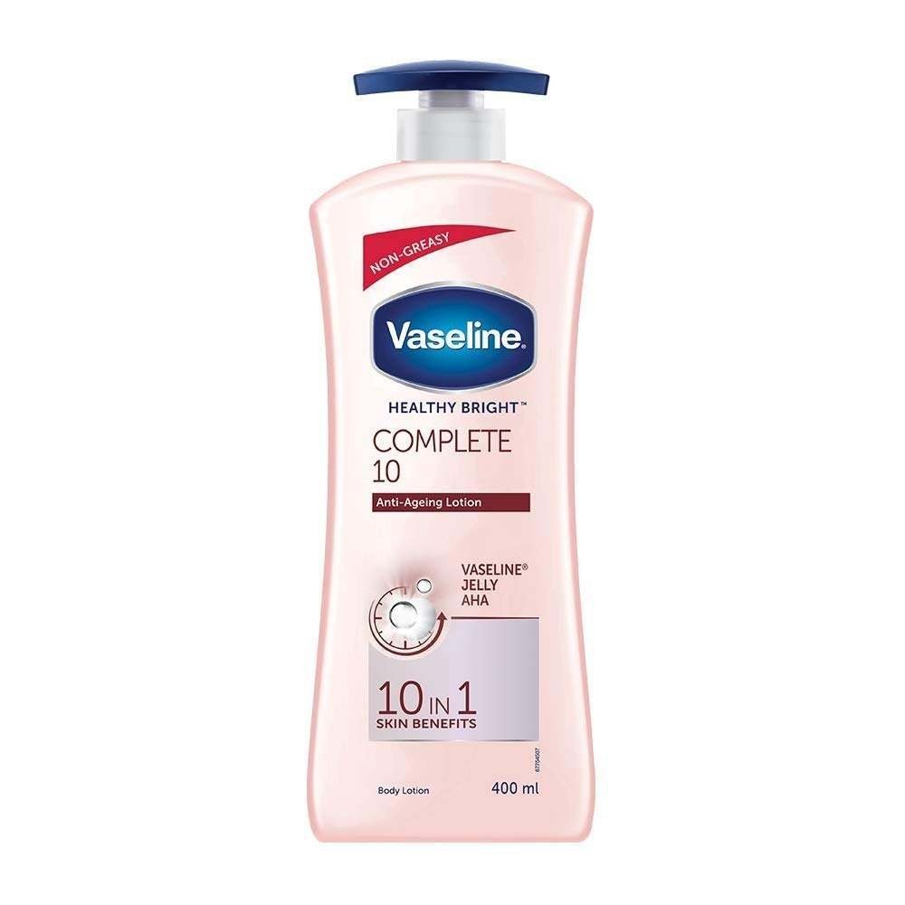 uk51Zvc9bVjZL-1-1.jpg Vaseline Healthy Bright Complete 10 Body Lotion, Anti- Ageing Lotion With Vitamin B3, Aha, Pro-Retinol, 400 ml - Fast UK Delivery - Image 1