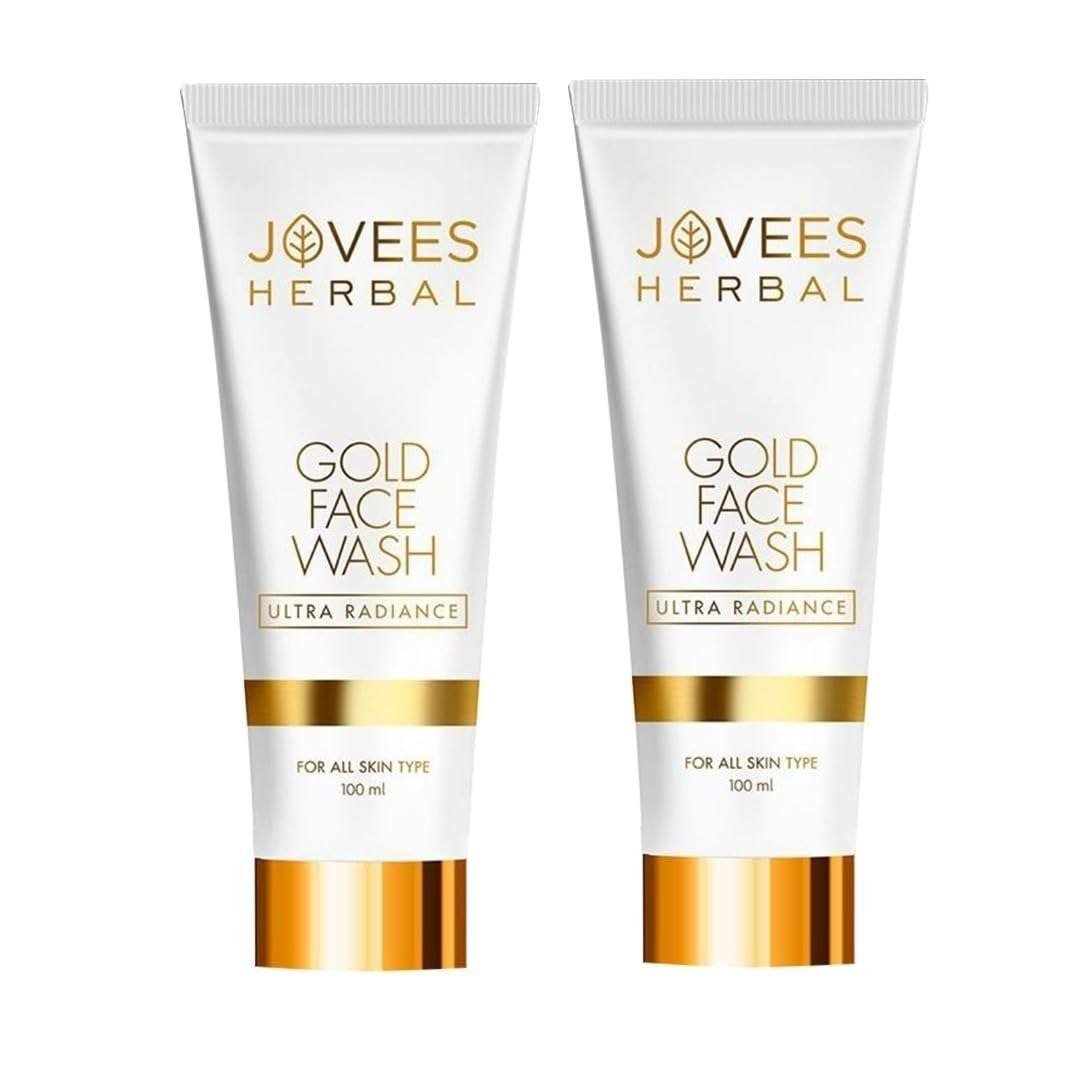 uk51Zytvv9EL-1.jpg Jovees Herbal Ultra Radiance Gold Face Wash Gives Clear, Nourished & Hydrated Skin, Reduce Dark Spot And Improves Skin Texture | For All Skin Types 100ml (pack of 2) - Fast UK Delivery - Image 1
