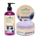 mCaffeine Blueberry Blast Detan & Cleanse Duo for Glowing Skin| Deep Cleanses, Exfoliates, Nourishes| Blueberry Body Wash - 300ml & Bluberry Scrub - 175 g | Fruity Blueberry Aroma for Men & Women - Fast UK Delivery - Image 2