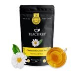 TEACURRY Chamomile Tea Bags for Sleep - 15 Pieces | Helps with PMS, Sleep, and Skin | Chamomile Tea Herbal with Green Tea (15 Tea Bags) - Fast UK Delivery