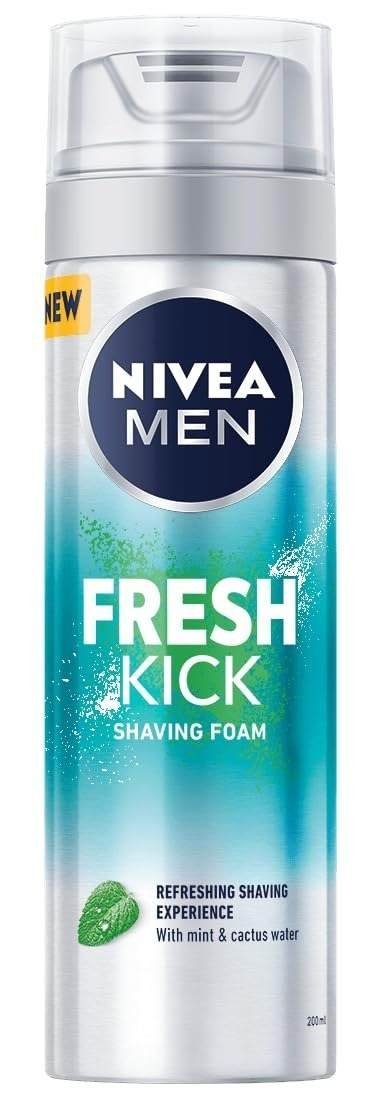 uk51aTQqCfZsL-1-1.jpg NIVEA MEN Fresh Kick Shaving Foam (200ml), Refreshing Shaving Foam, Shaving Foam for Men Infused with Mint & Cactus Water, Mens Shaving Foam - Fast UK Delivery - Image 1