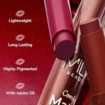Mila Beaute Creamy Comfort Matte Long-Lasting Lipstick for Women | Highly Pigmented & Hydrating Lipstick with Jojoba | Single Swipe Application | Suitable for Indian Skin Tones - BRIGHT PLUM - Fast UK Delivery - Image 5