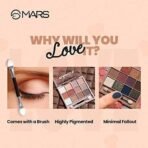 MARS 12 Shades Back To Basics Eyeshadow Powder Palette With Free Applicator | Matte | Shimmer | Beginner Friendly & Long Lasting Eye Shadow Palette | (14.4 Gm) (Shade-02), Multicolor - Fast UK Delivery - Image 3