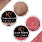 KINDED Loose Shimmer Makeup Foil Pigments Glitter Eyeshadow for Women Smokey Eyes Face Brow Bones Body Highlighter Metallic Beauty Shiny Dust Powder Pearls (Combo 3gm each, Bronze & Carrot Red) - Fast UK Delivery - Image 2