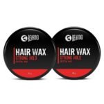 Beardo Stronghold Hair Wax, 50gm (Pack of 2) | Crystal Hair Wax | Hair Wax Men | Styling Wax | Glossy Finish | Shine | Strong Hold, Restylable Anytime, Easy Wash Off Hair Wax - Fast UK Delivery