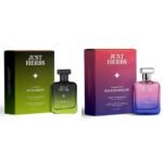 Just Herbs Intense Oud Green EDP Perfume Spray for Men Long Lasting Fragrance - 50 ml & Just Herbs Refreshing Balsam Breeze EDP Perfume for Men Long Lasting Fragrance - 50 ml - Fast UK Delivery