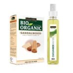 INDUS VALLEY Organic (Sandalwood Face Pack + Aloevera Cucumber Toner) Pack of 200g + 250ml - Fast UK Delivery