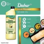 Dabur Cold Pressed Sesame(Gingelly/Til) Cooking Oil - 1L | Helps in Lowering Cholestrol & Improves Heart Health | Perfect blend of Health, Taste & Aroma - Fast UK Delivery - Image 3