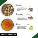 TEACURRY Varicose Support Ginger Tea(30 Tea Bags 1 Month Pack)-Helps In Varicose Veins Relief|Blue Purple Bulges Known As Vericose Veins,60 Grams - Fast UK Delivery - Image 3