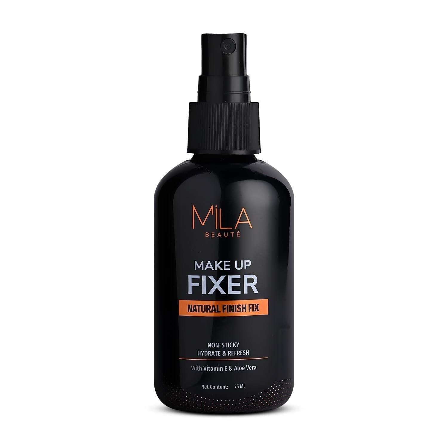 uk51bv5V85YFL-1-1.jpg Mila Beaute Makeup Fixer I Smooth Matt Finish I Non Sticky & Long Lasting I Hydrating with Aloe Vera and Vitamin E | 75ml - Fast UK Delivery - Image 1